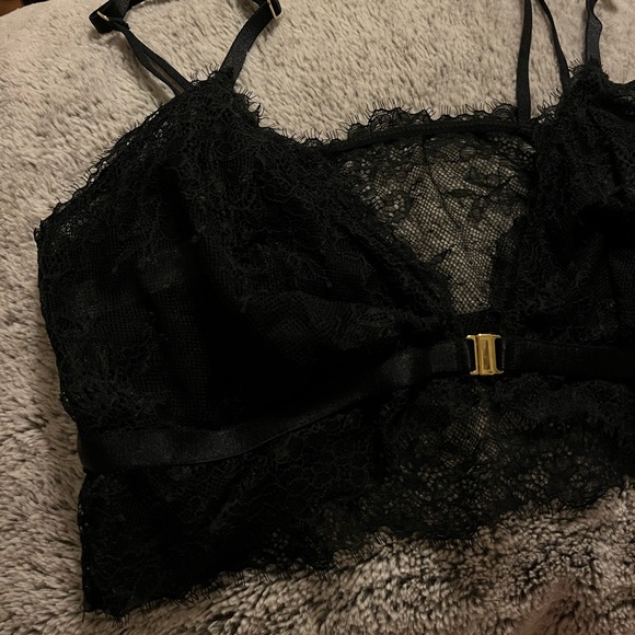 Auden Women's Lace Longline Eyelash Front Closure Clasp Bralette size Small - Picture 11 of 14